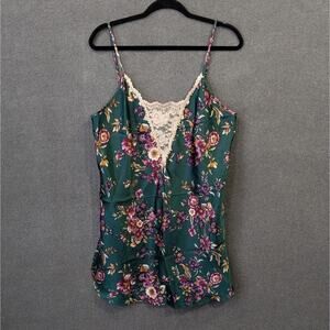 Vtg Angelique Slip Dress Womens Large Lingerie Satin Lace Mini Spaghetti Strap